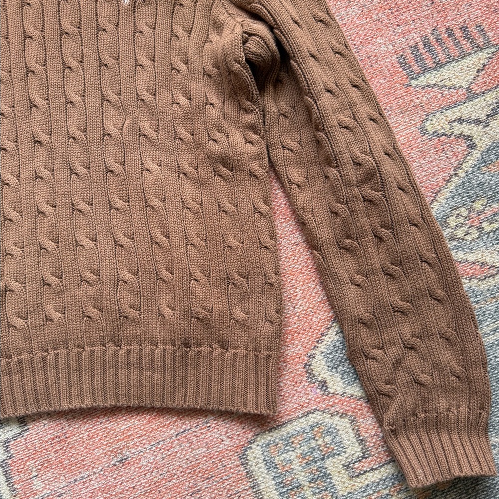 Ralph Lauren Brown Cable Knit Turtleneck Sweater - Picture 5 of 6